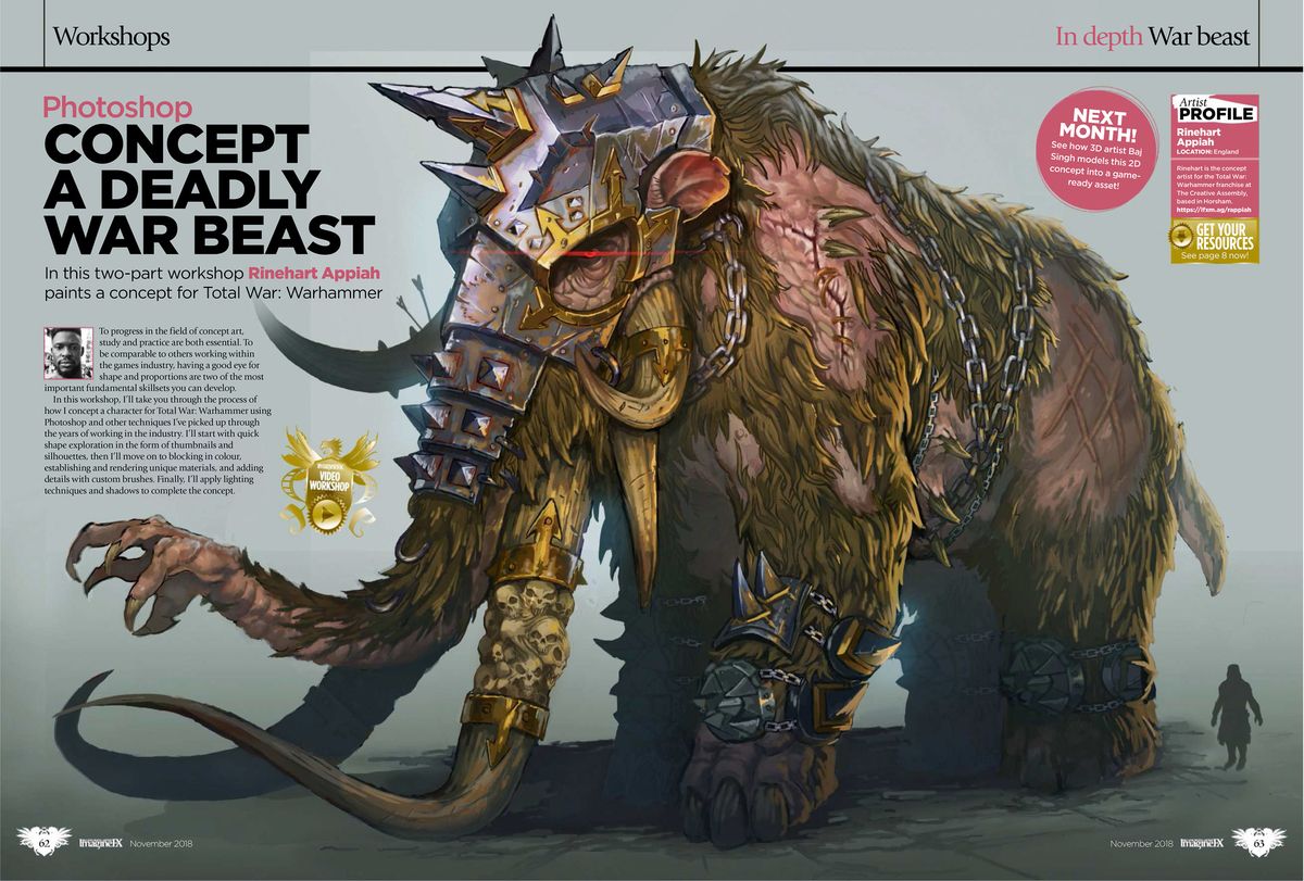 ImagineFX workshop page rendering the beast