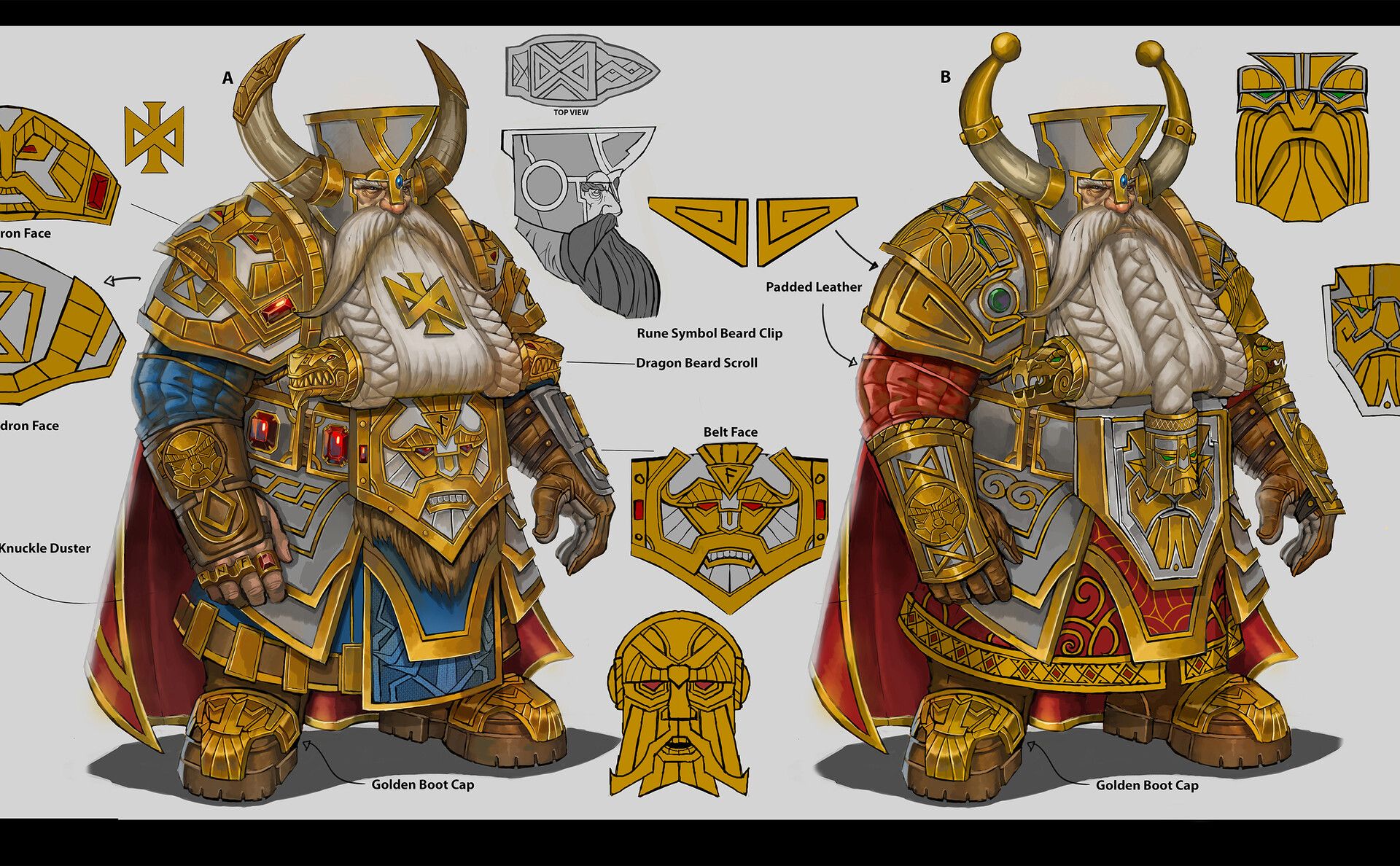 Runelord concept art: an armoured dwarf warrior